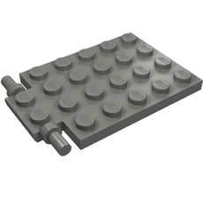 Plate Special 4 x 6 with Trap Door Hinge [Long Pins] (92099)