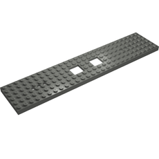 Vehicle Base, Train 6 x 28 with Two 2 x 2 Openings and 3 Round Holes Each End (92339)