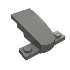 Brick Wedged, Curved 4 x 2 x 1 1/3 with 1 x 4 Base [Plain] (93589)