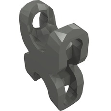 Large Figure Skeletal, Connector, 2 x 3 with Two Ball Sockets, Rounded Ends (98565)