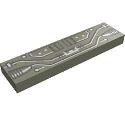 Tile 1 x 4 with Black and Copper Circuits Print