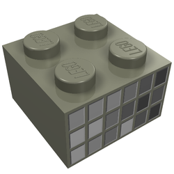 Brick 2 x 2 with Gray Squares on 2 Sides Print