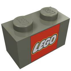 LEGO PART 3004pr9991 Brick 1 x 2 with LEGO Logo with Closed O Square ...