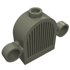 Grille 1 x 2 x 2 Round Top [Lights & Centre Top Stud] (30147)