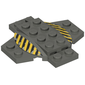 Plate Special 6 x 6 x 2/3 Cross with Dome and Danger Stripes Print