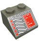 Slope 45° 2 x 2 with Red Square and Circuitry Print
