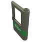 Door 1 x 4 x 5 Train Right with Green Stripe, Train Logo and Rivets Print [4512]
