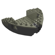 Boat Hull Section, Small Bow 12 x 12 x 5 1/3 with Black Top [Complete Assembly] (6051c03)
