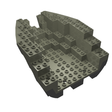 Boat Hull Small Stern 14 x 12 x 5 1/3 with Black Top [Complete Assembly] (6053c03)