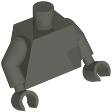 Torso, Dark Gray Arms and Hands [Plain] (973c08h08)