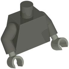 Torso, Dark Gray Arms, Light Gray Hands [Plain] (973c08h17)