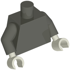 Torso, Dark Gray Arms, White Hands [Plain] (973c08h27)