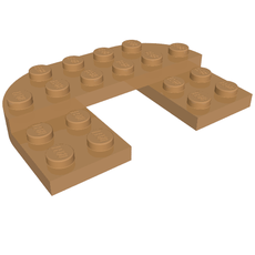 Plate Round Corners Double 4 x 6 with 2 x 2 Cutout and 2 x 6 Raised Studs (89681)