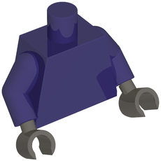 Torso, Dark Purple Arms, Dark Bluish Gray Hands [Plain] (973c09h12)