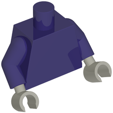 Torso, Dark Purple Arms, Light Bluish Gray Hands [Plain] (973c09h14)