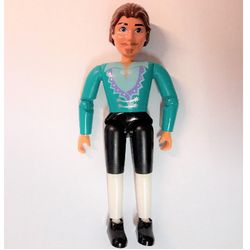 Belville Figure Articulated Elbows, Male, Brown Hair, Dark Turquoise Shirt with Light Purple Pointed Collar Print (King Belville)