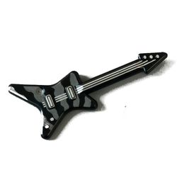 Musical Instrument Guitar Electric 'ML' Type with Pick Guard and Silver Strings and Knobs, Grey Decorations Print