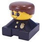 Duplo 2 x 2 x 2 Figure Brick, Spiky Bangs, Brown Hair, Police Badge Print