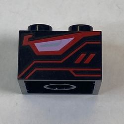 Brick 2 x 2 with Red Digital Eye on Both Sides Print