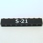 Brick 1 x 8 with Bottom Tubes and 3 Lowered Cross Supports with White "S-21" Print