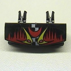 Grille 1 x 4 with Two Pins with Flames and Eyes Print