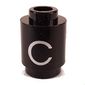 Brick Round 1 x 1 Open Stud with Letter 'C' Print