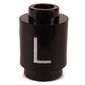 Brick Round 1 x 1 Open Stud with Letter 'L' Print