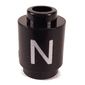 Brick Round 1 x 1 Open Stud with Letter 'N' Print