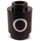 Brick Round 1 x 1 Open Stud with Letter 'O' Print