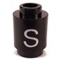 Brick Round 1 x 1 Open Stud with Letter 'S' Print