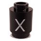 Brick Round 1 x 1 Open Stud with Letter 'X' Print