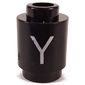 Brick Round 1 x 1 Open Stud with Letter 'Y' Print