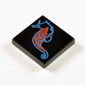 Tile 2 x 2 with Blue and Red Seahorse Print
