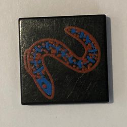 Tile 2 x 2 with Blue and Red Eel Print