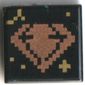 Tile 1 x 1 with Pixelated Metal Pink Diamond, Gold Stars print