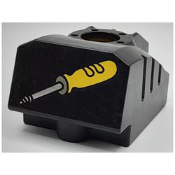 Duplo Toolo MyBot Engine Program Brick with Yellow Screwdriver Print