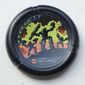 Large Figure Throwing Disk, Blaster, 6 Pips, Blaster and 2 Bots with Fire Background Print