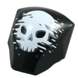 Slope Curved 4 x 5 x 1 2/3 with Facial Sculpture with Distorted Skull print