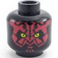 Minifig Head Darth Maul, Red Face, Yellow Eyes Print