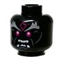 Minifig Head Vangelis, Purple Eyes, Light Bluish Gray Markings, White Fangs Print