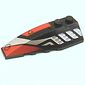 Wedge Curved 6 x 2 Left with Sleek Silver and Red Print