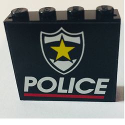 LEGO PART 4215apr0001 Panel 1 x 4 x 3 with Police Red Line and Yellow ...