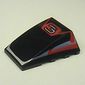 Wedge Curved 4 x 4 No Top Studs with '3' and Red / Silver Print