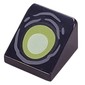 Slope 30° 1 x 1 x 2/3 (Cheese Slope) with Lime/Yellowish Green Eye, Dark Bluish Grey Wrinkles print