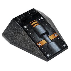 Wedge Sloped 4 x 4 Triple, No Stud Notches with White Dots and Hydraulic Print (Stingray Engine)