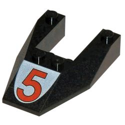 Wedge Sloped 6 x 4 Cutout, No Stud Notches with Red '5' Print