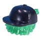 Hair and Hat, Backwards Cap, Bright Green Hair Pattern