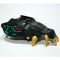 Creature Body Part, Dragon Head Upper Jaw with 4 Studs on Top and Gold Teeth, Dark Turquoise Markings, Red Eyes print