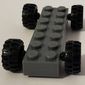 Vehicle Base Fast Food Racer 2 x 7 x 2/3 with Black Wheels