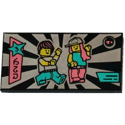 Tile 2 x 4 with Dancing Figure print (VIDIYO)